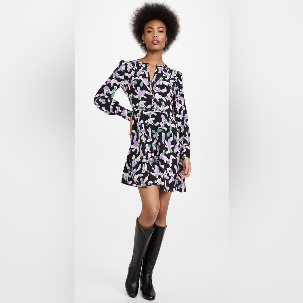 Equipment Danette Long-Sleeve Silk Dress Size 4
